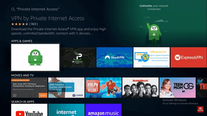 Private Internet Access on Firestick