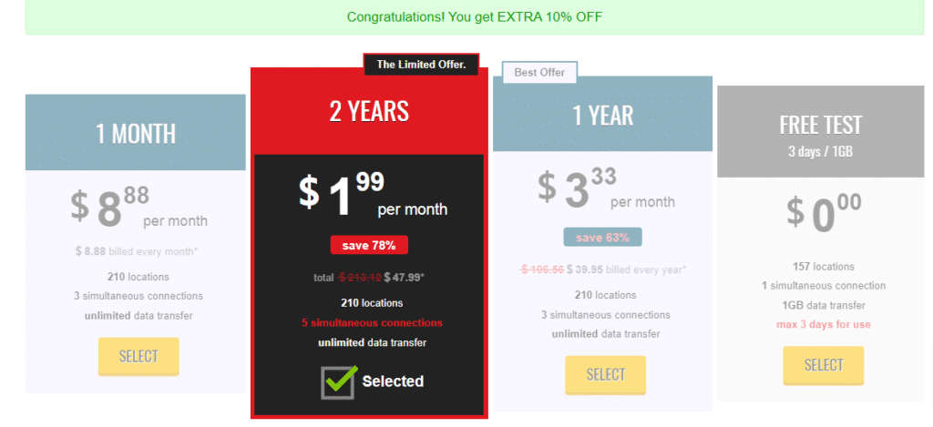 Select your subscription plan