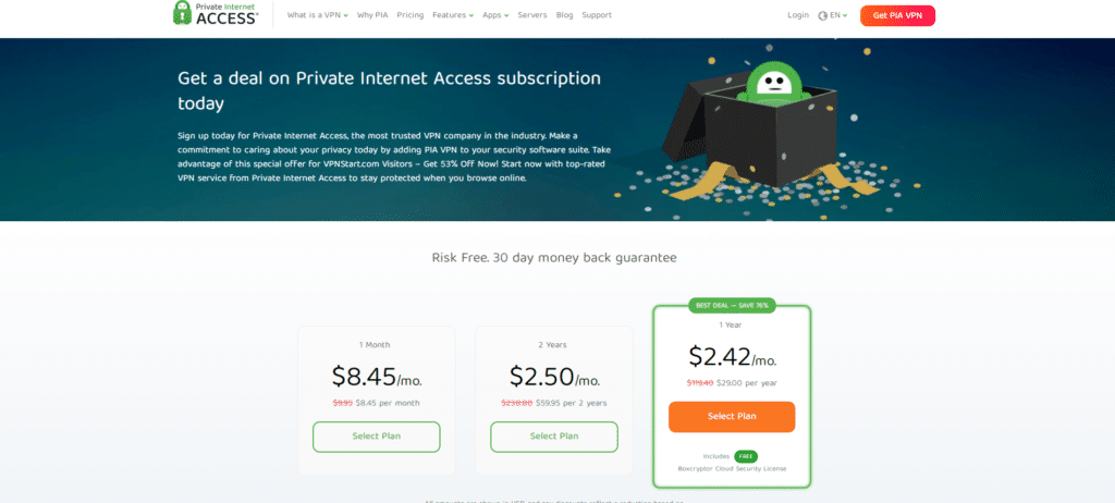 Get a deal on Private Internet Access subscription today