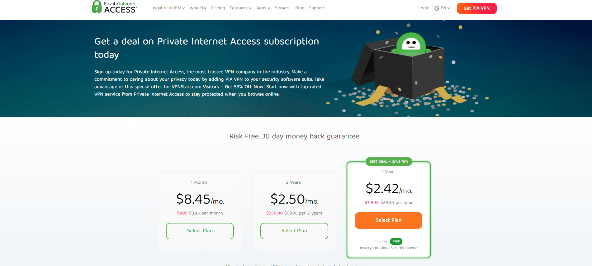 Get a deal on Private Internet Access subscription today