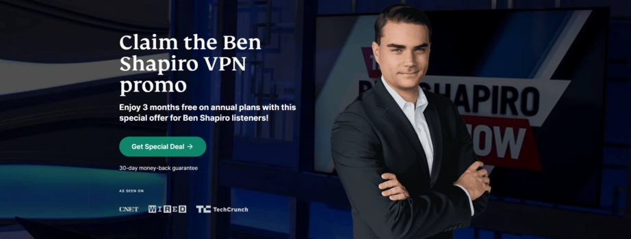 Claim the Ben Shapiro VPN promo