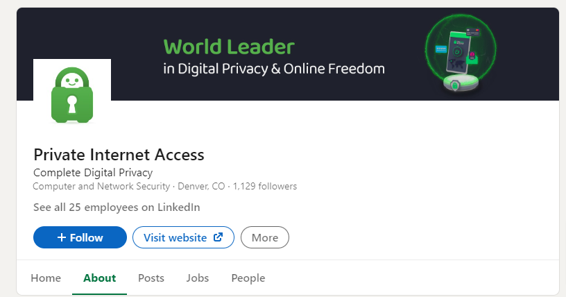 Private Internet Access LinkedIn